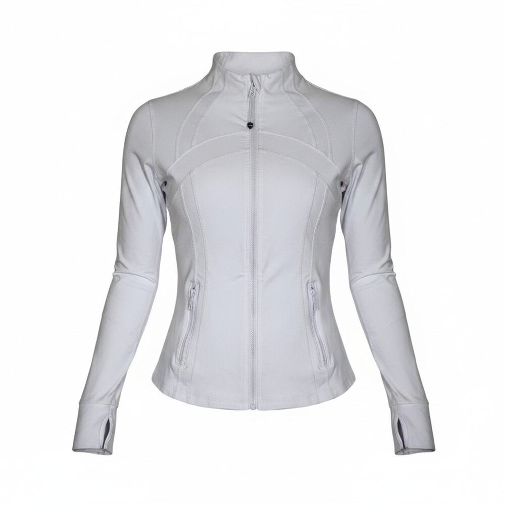 Lulemon Define Full Zip Jacket Luon White Reflective Logo On Back Size 8